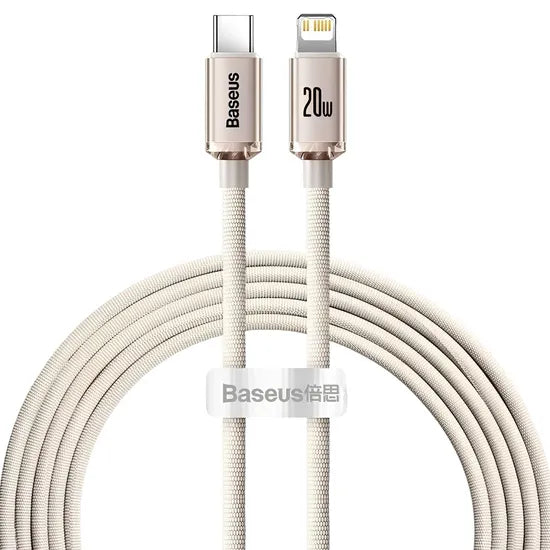 CABLE USB-C / LIGHTNING BASEUS CAJY001404 CRYSTAL SHINE 20W 2M PINK Product
