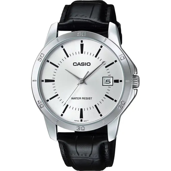 RELOJ CASIO VINTAGE MTP-V004L-7AUDF SILVER/BLACK LEATHER Product