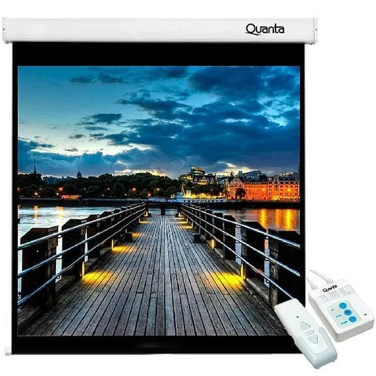 PANTALLA DE PROYECCION QUANTA QTTLE150 150"" PARED/TECHO C/ CONTROL 220V - WHITE Product
