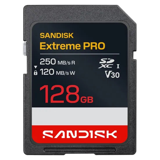 MEMORIA RAM SD 128GB SANDISK EXTREME PRO 250-120MB/S U3 UHS-I V30 4K SDSDXXJ-128G-GSCIN