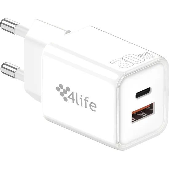CARGADOR PARED 4LIFE 30W USB-C/USB-A WHITE FL9530ACGW Product