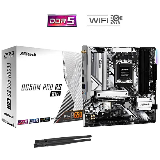 PLACA MADRE ASROCK AM5 B650M PRO RS WIFI HDMI/DP/USB3.2/M.2/DDR5/MATX