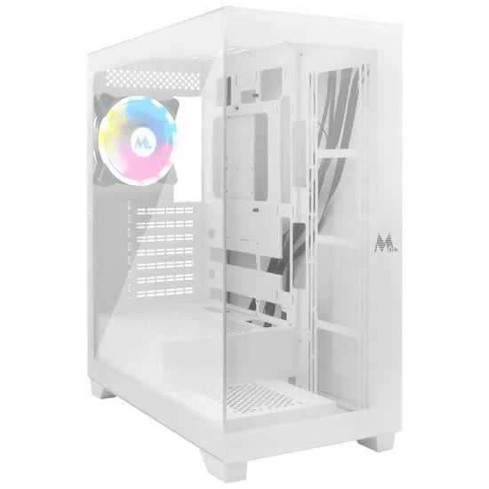 GABINETE MTEK GAMER MCG-DH80-W VIDRIO TEMP/ARGB WHITE