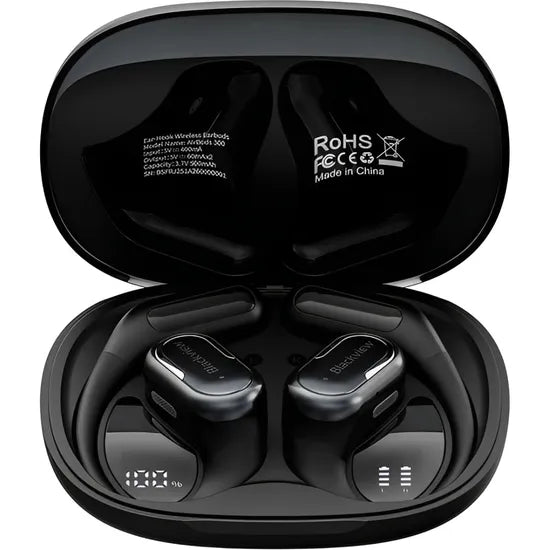 AURICULAR BLACKVIEW AIRBUDS 300 OPEN-EAR BT/TOUCH/ENC/TWS/MIC/IPX5/LED BLACK