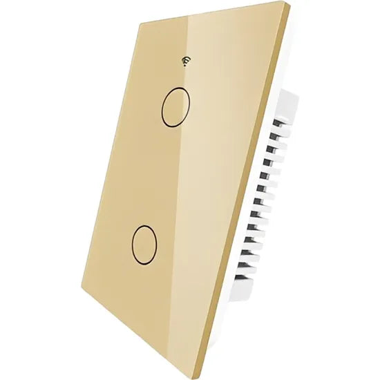 INTERRUPTOR SMART MOES WRS-US2-GD-MS 2BOTONES/WIFI+RF/APP/NEUTRO/GOLD/US