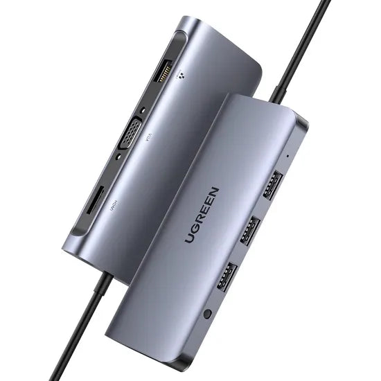 HUB USB-C 10-IN-1 UGREEN 3USB-A 3.0+HDMI4K30HZ+VGA+ETHERNET+SD+TF+3.5MM+USB-C PD (15601) Product