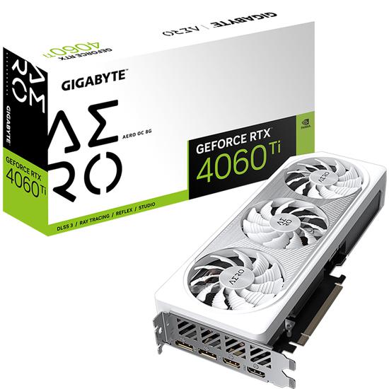 Tarjeta de vídeo Gigabyte GeForce RTX4060TI Aero OC 8GB GDDR6 PCI-Express