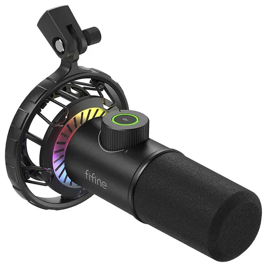MICROFONO FIFINE K658 DYNAMIC CARDIOID MUTE BOTON/RGB/BLACK