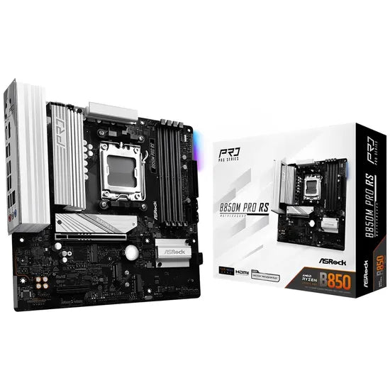 PLACA MADRE ASROCK AM5 B850M PRO RS HDMI/DP/USB3.2/M.2/DDR5/MATX