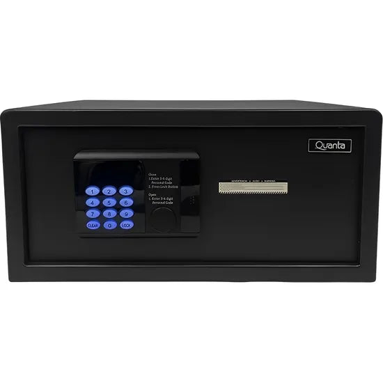 CAJA FUERTE QUANTA QTCFN28 C/TECLADO NUMERICO 28L/LLAVE/CONTRASEÑA/BLACK