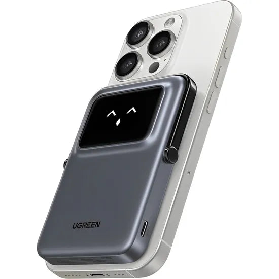 CARGADOR PORTATIL WIRELESS UGREEN UNO PB571 MAGNETIC MINI TFT 20W 5.000MAH USB-C MAGSAFE BK