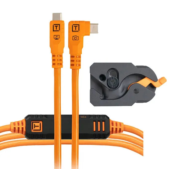 KIT TETHER TOOLS LEVERLOCK + CABLE USB-C 10GBPS 4.6M NARANJA– CONECTOR 90° - LLPC15RTG2-ORG Product