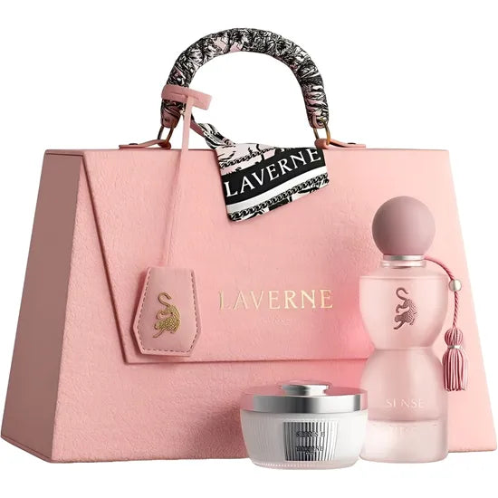 KIT PERF LAVERNE SENSE EDP 75ML +  POLVO PERFUMADO 70G + BOLSA – FEMENINO