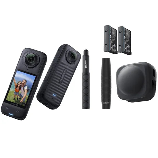 INSTA360 FILMADORA X4 TRAVEL BUNDLE (X413) + STICK 84CM+2BAT+LENS CAP Product
