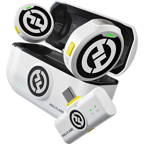 MICROFONO WIRELESS HOLLYLAND LARK M2 USB-C WHITE (2TX+1RX USB-C) - ANATEL Product