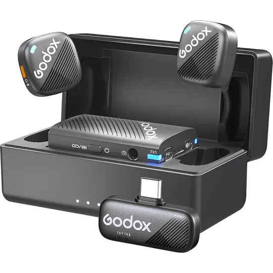 MICROFONO WIRELESS GODOX CUBE-C COMBO KIT 1 (2TX+ 1RX USB-C + 1RX CAMARA)) Product