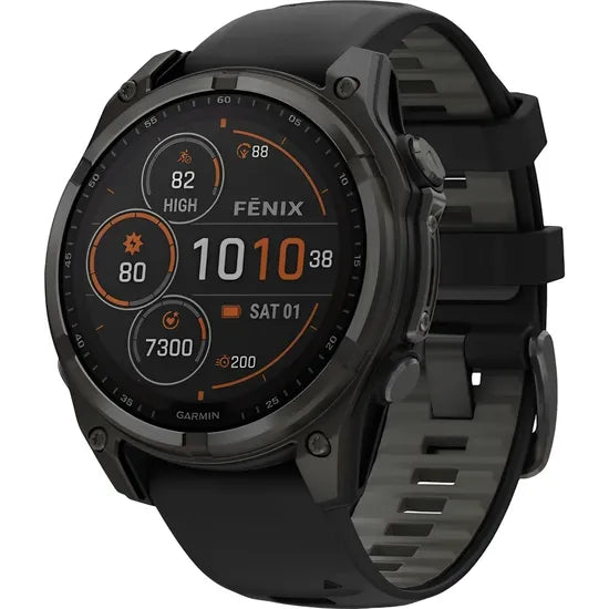 RELOJ GARMIN FENIX 8 SOLAR SAPPHIRE 47MM CARBON GRAY DLC TITANIUM - BLACK BAND 010-02906-10 Product