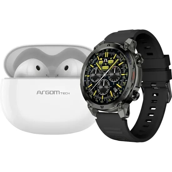 RELOJ SMART ARGOM SKEIWATCH C70 ARG-WT-6070BK + AURICULAR E55 5055GN Product