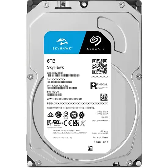 DISCO DURO 6TB INT 3.5"" SATA3 SEAGATE SKYHAWK SURVEILLANCE 5400RPM 256MB ST6000VX009