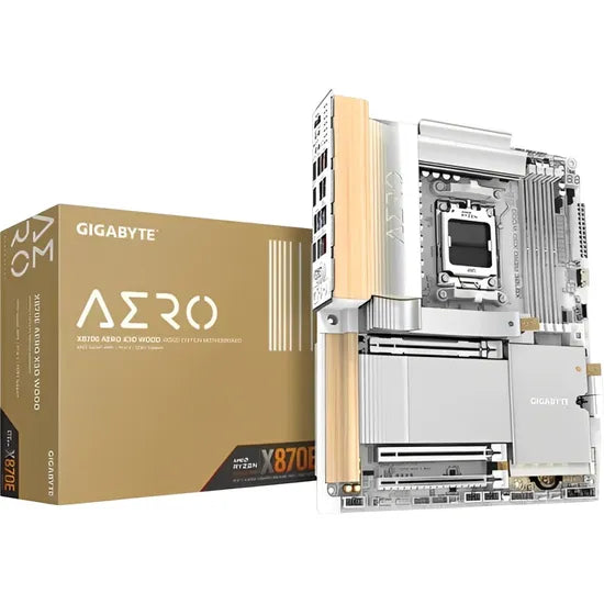 PLACA MADRE GIGABYTE AM5 X870E AERO X3D WOOD HDMI/USB3.2/4M.2/DDR5/ATX