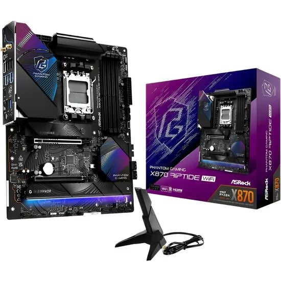 PLACA MADRE ASROCK AM5 X870 RIPTIDE WIFI HDMI/DP/USB3.2/M.2/DDR5/ATX Product