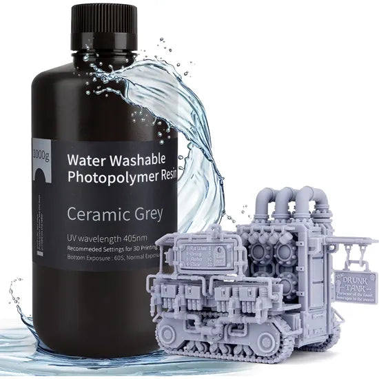 RESINA P/IMPRESORA 3D ELEGOO WATER-WASHABLE GREY 1.0/1KG Product
