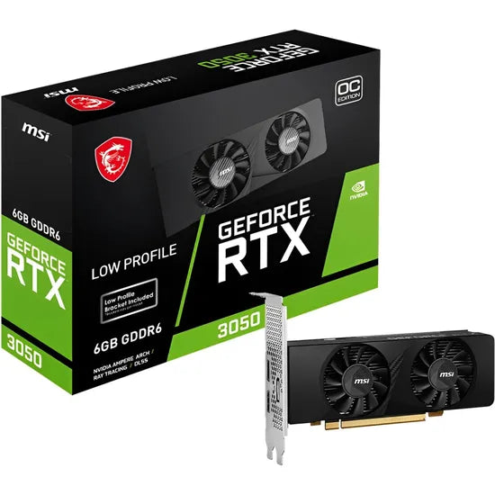 VGA MSI RTX3050 LP 6GB OC/DDR6/HDMI/DP/96BIT/1492MHZ Product