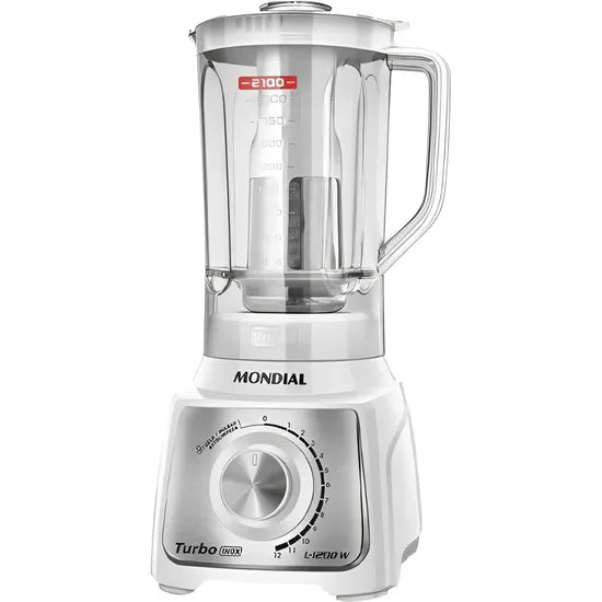 LICUADORA MONDIAL TURBO INOX L-1200WI WHITE 3L 220V Product