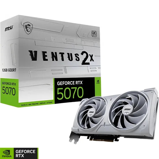 PLACA DE VIDEO MSI RTX5070 VENTUS 2X OC WHITE 12GB/GDDR7/2542MHZ/2FAN 912-V532-093