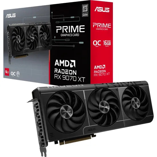PLACA DE VIDEO ASUS RADEON RX9070 XT PRIME OC EDITION 16GB/GDDR6/3030MHZ/3FAN 90YV0L71-M0NA00