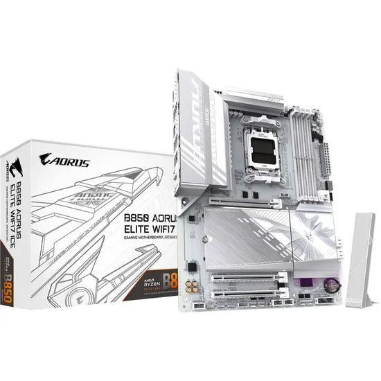 PLACA MADRE GIGABYTE AM5 B850 AORUS ELITE WIFI7 ICE HDMI/DP/USB 3.2/3M.2/DDR5/ATX Product