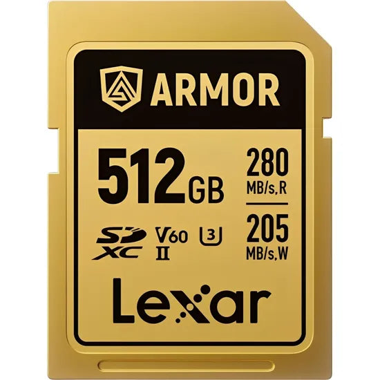 MEMORIA RAM SD 512B LEXAR ARMOR GOLD 280-205MB/S IP68 INOX V60 SDXC UHS-II (LSDAMGL512G-RNNNG) Product