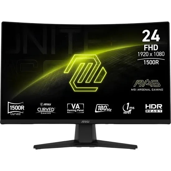 MONITOR CURVO 24"" MSI 242C FHD 1500R/180HZ/1MS/10B/91.5%/HDR/FLS/DP/HDMI
