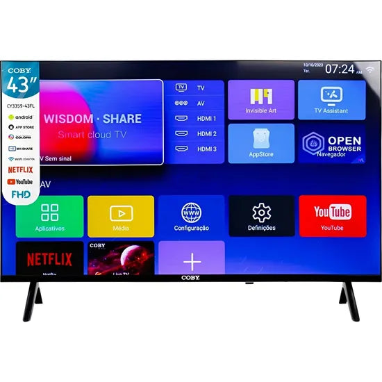 TV SMART 43"" COBY CY3359-43FL FHD/HDMI/USB/MAGIS TV 2GTA.BR Product