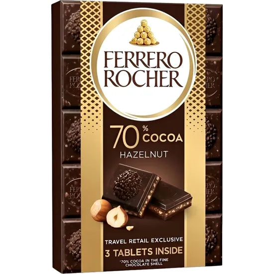 CHOCOLATE FERRERO ROCHER TABLETS 70% CACAO HAZELNUT 270GR Product