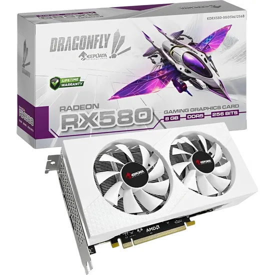PLACA DE VIDEO KEEPDATA RADEON RX580 DRAGONFLY GAMING WHITE 8GB/GDDR5/256BITS/2FAN KDRX580-8GD5W Product