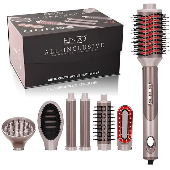 KIT CEPILLO SECADOR ENZO 7-IN-1 EN-507 ROSE 1500W BIVOLT Product