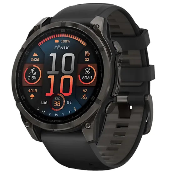 RELOJ GARMIN FENIX 8 SAPPHIRE AMOLED 47MM CARBON GRAY DLC TITANIUM-BLACK BAND 010-02904-20