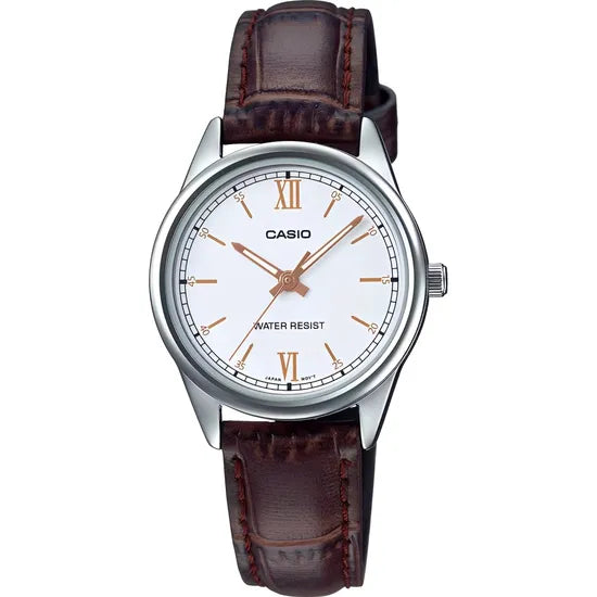 RELOJ CASIO LTP-V005L-7B3UDF SILVER/WHITE/BROWN LEATHER Product