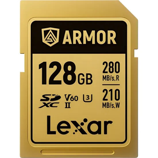 MEMORIA RAM SD 128GB LEXAR ARMOR GOLD 280-210MB/S IP68 INOX V60 SDXC UHS-II (LSDAMGL128G-RNNNG) Product
