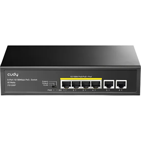 SWITCH CUDY FS1006P 6P 10/100 4 POE+ 60W CCTV Product