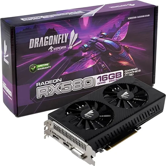 PLACA DE VIDEO KEEPDATA RADEON RX580 DRAGONFLY GAMING 16GB/GDDR5/256BITS/2FAN KDRX580-16GD5B/256B Product