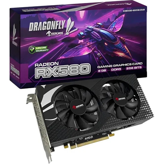 PLACA DE VIDEO KEEPDATA RADEON RX580 DRAGONFLY GAMING 8GB/GDDR5/256BITS/2FAN KDRX580-8GD5B Product