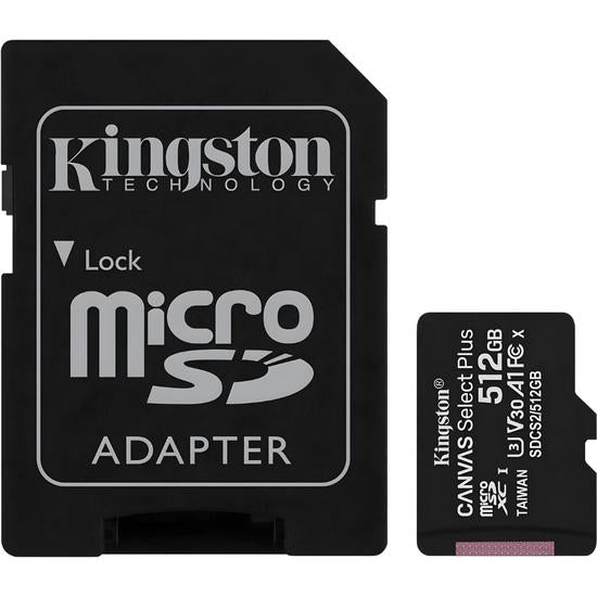 Tarjeta de Memoria Kingston Canvas Select Plus Micro SDXC 512GB Clase 10