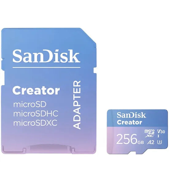 MICRO SD 256GB SANDISK CREATOR 190-130MB/S UHS-I U3 V30 4K (SDSQXAV-256G-GN6MS) Product