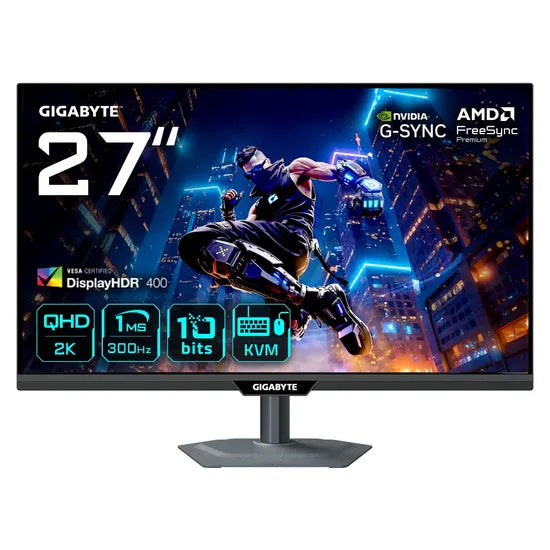 MONITOR 27"" GIGABYTE M27Q3 QHD 2K 320HZ/360HZ IPS/1MS/G-SYNC/FREESYNC PREMIUM PRO/BLACK
