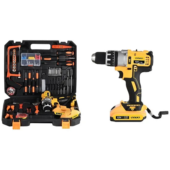 TALADRO DESTORNILLADOR SATELLITE INALAMBRICO A-TK883 RECARGABLE 12V YELLOW