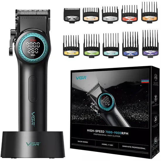 CORTA PELO VGR V-001 LED/RECARGABLE BLACK