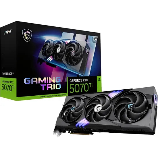 PLACA DE VIDEO MSI RTX5070 TI GAMING TRIO OC 16GB/GDDR7/2580 MHZ/3FAN G507T-16GTC Product
