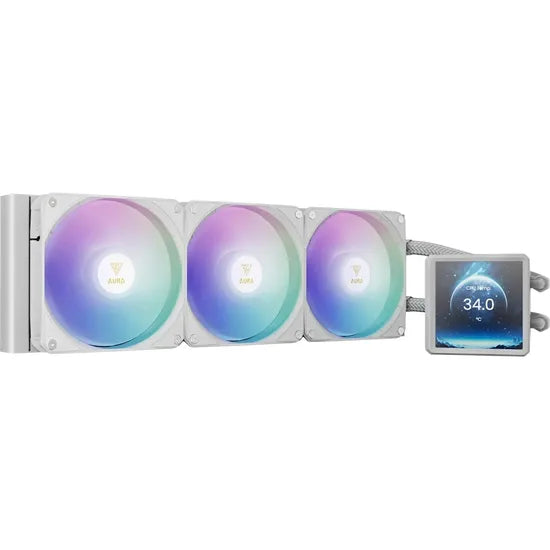 COOLER LIQUID GAMDIAS AURA GL360 LCD IPS 4"" ARGB 360MM PWM/3FAN/WHITE 1GTA.BR